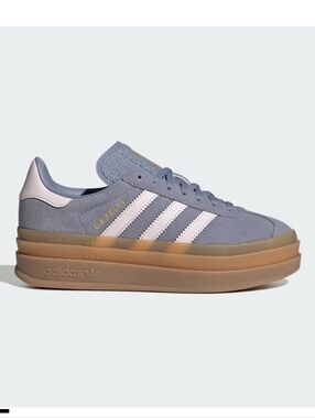 adidas Gazelle Platform Suede Sneaker - Light Blue/Pale Pink